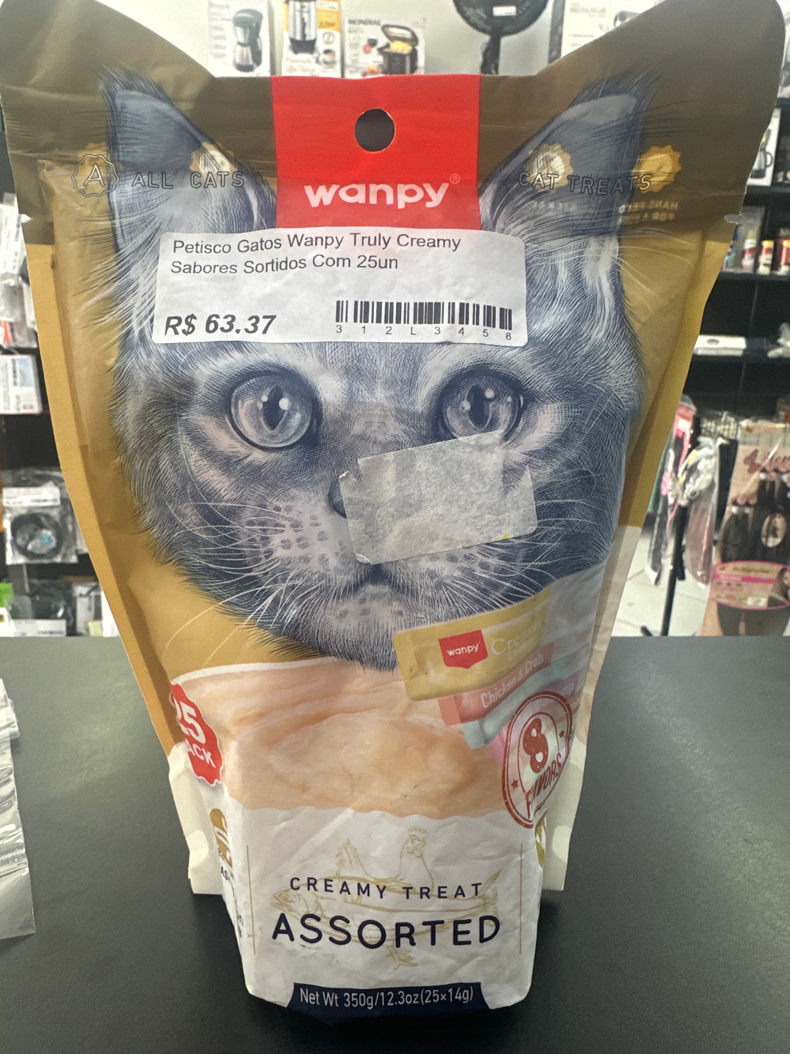 Petisco Gatos Wanpy Truly Creamy Sabores Sortidos Com 25un - 1
