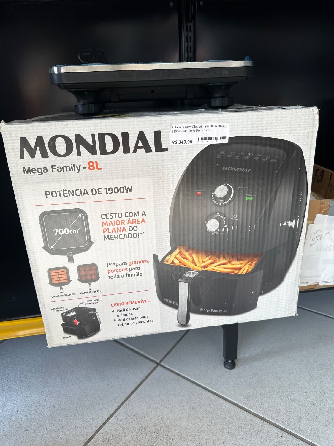 Fritadeira Sem Óleo Air Fryer 8l, Mondial, 1900w - Afn-80-fb Preto 127v - 2