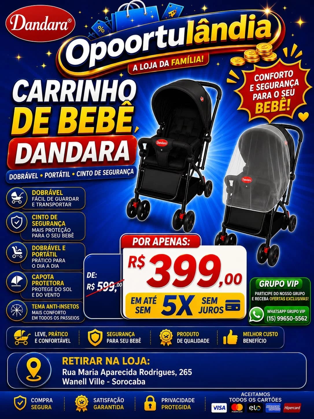 Carrinho de bebê Dandara - 1