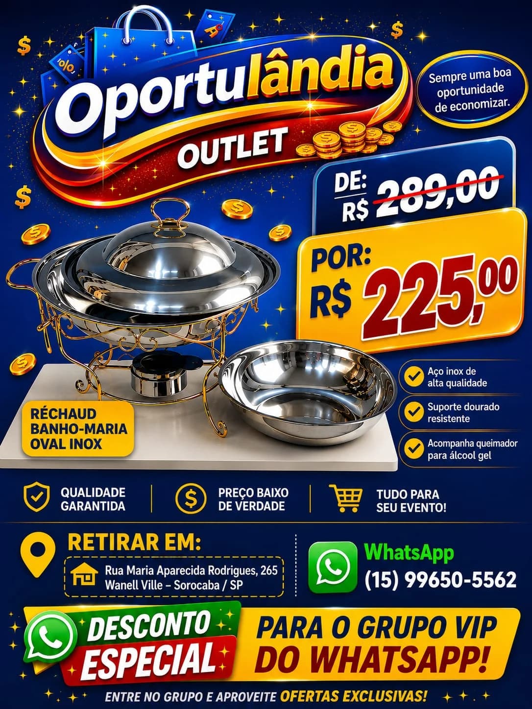 Rechaud Banho-Maria Oval inox - 1