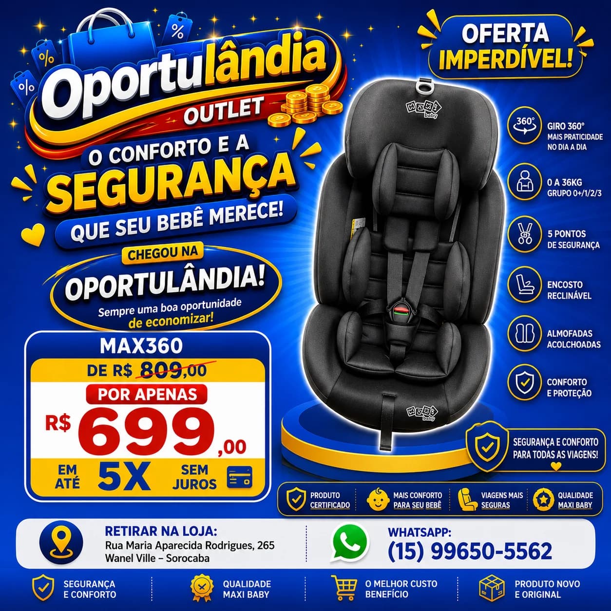 Cadeira de carro infantil Max360 Isofix - 1