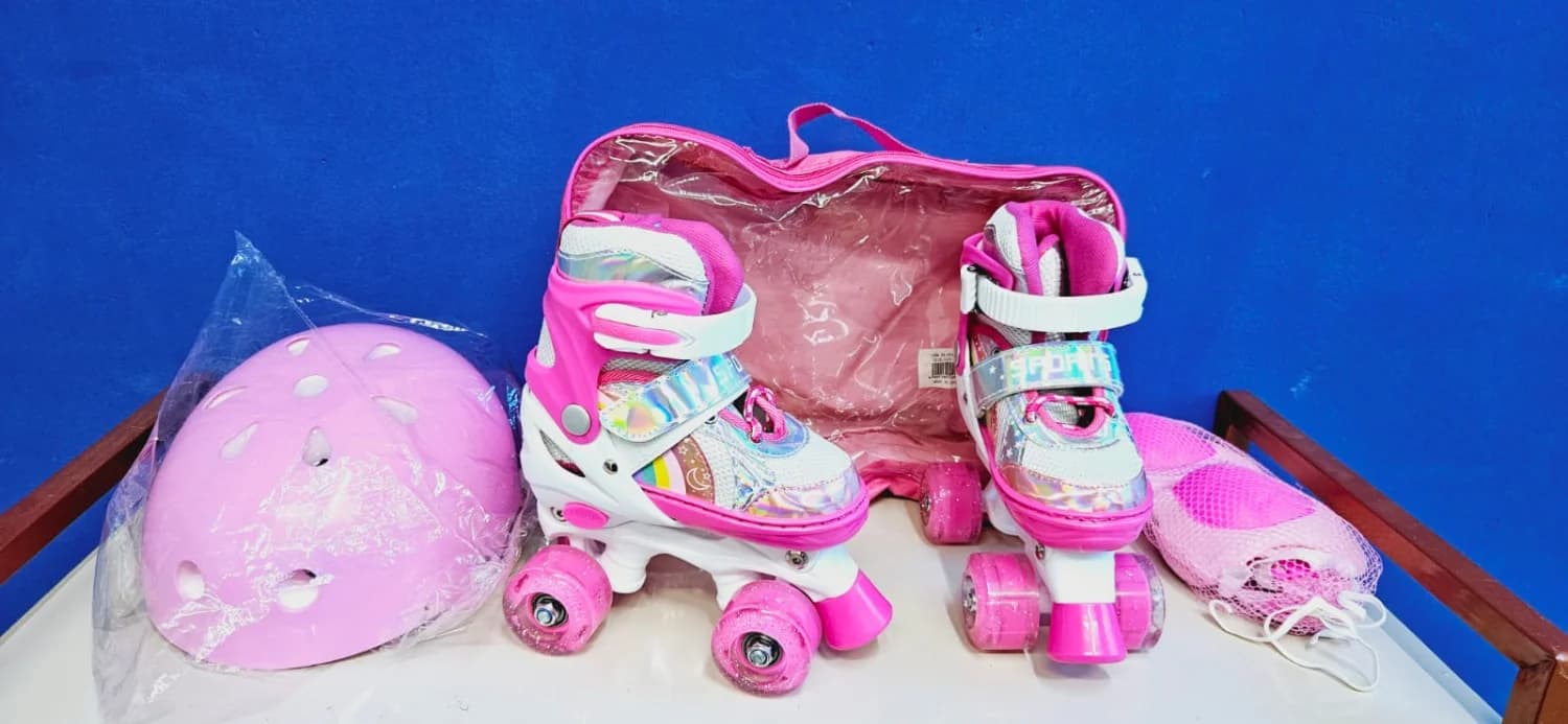 PATINS INFANTIL TAMANHO 31/34 COM KIT COMPETO DE SEGURANĂA INCLUSO DE R$ 149,00 POR - 1