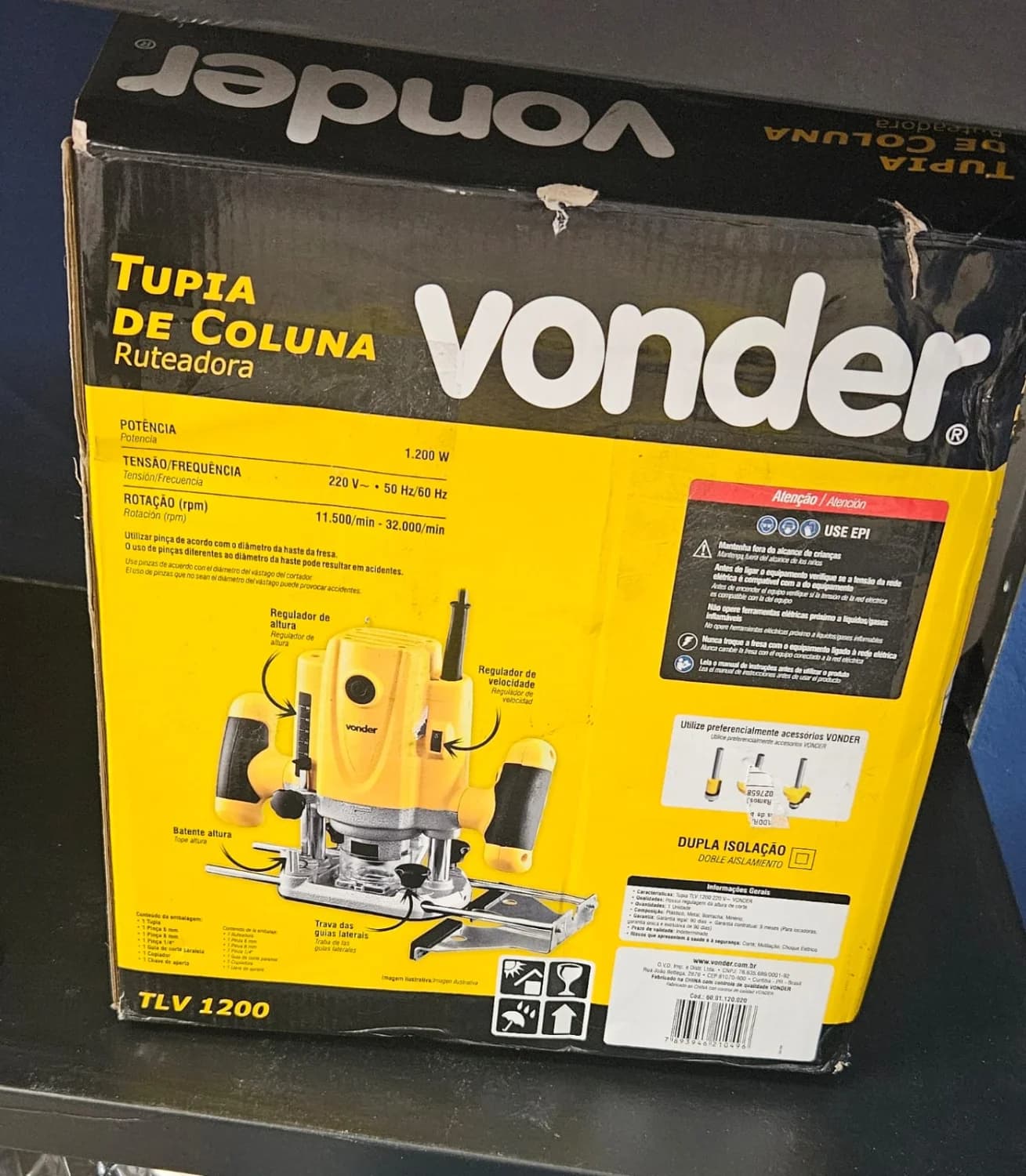 TUPIA DE COLUNA VONDER TLV 1200 220V DE R$ 541,00 POR - 1