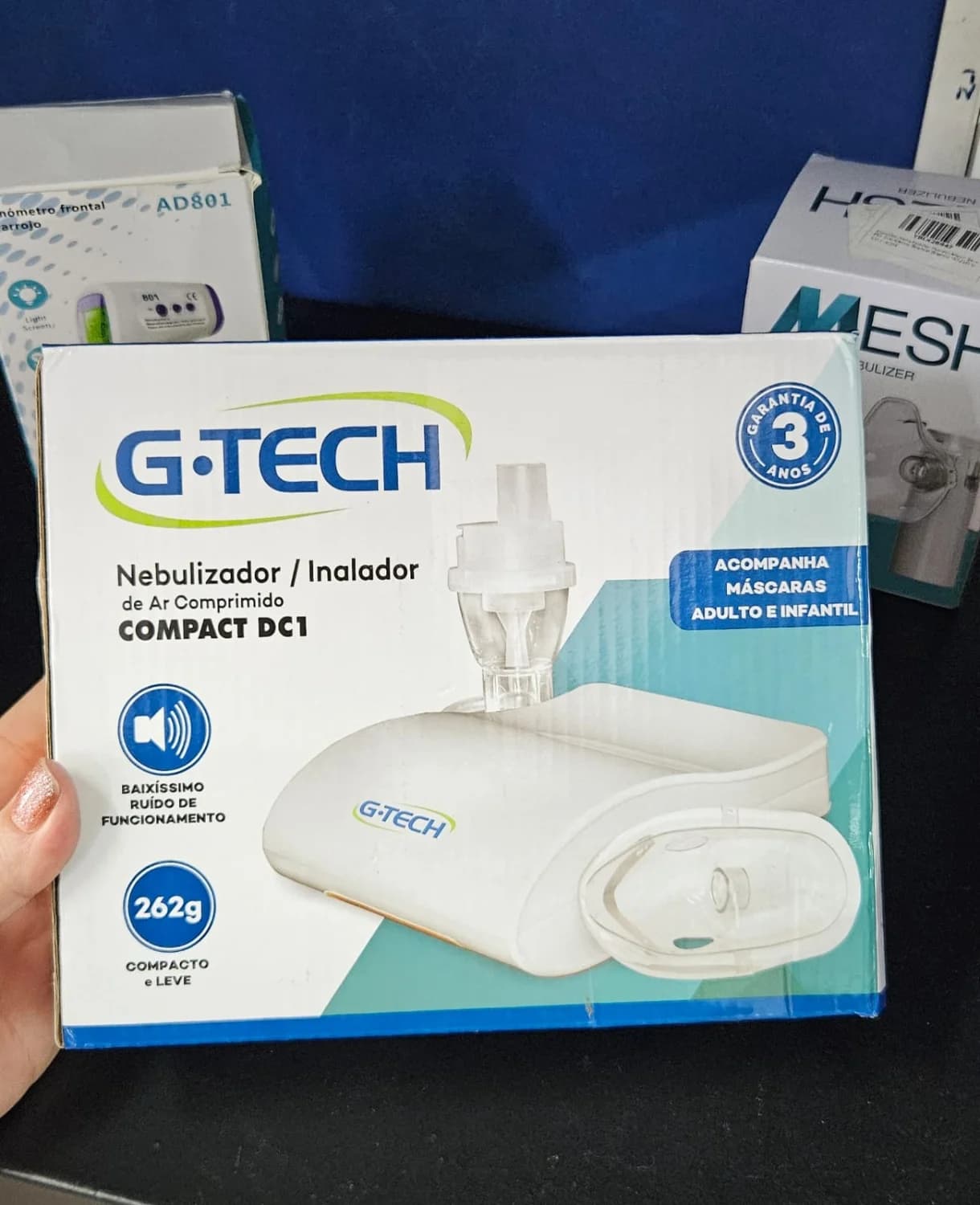 NEBULIZADOR INALADOR DE AR COMPRIMIDO SILENCIOSO G.TECH DC1 DE R$ 112,00 por - 1