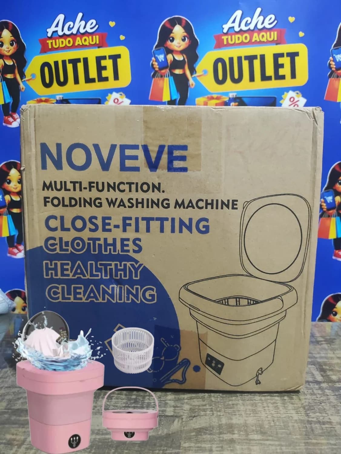Mini Máquina De Lavar Portátil 09l Dobrável Com Centrífuga - 1