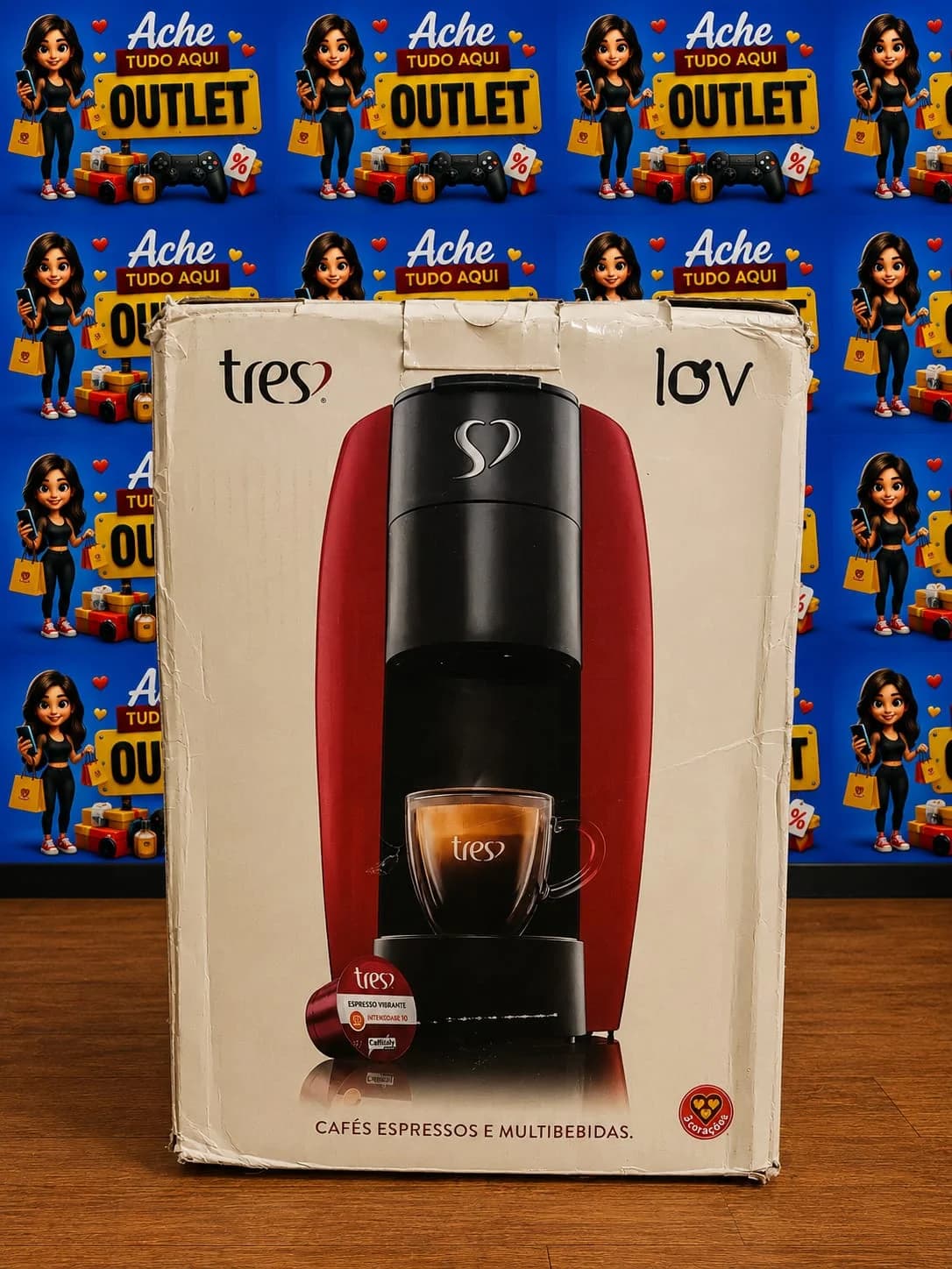 Cafeteira Espresso Lov Automática Vermelha 3 Corações Preta - 1