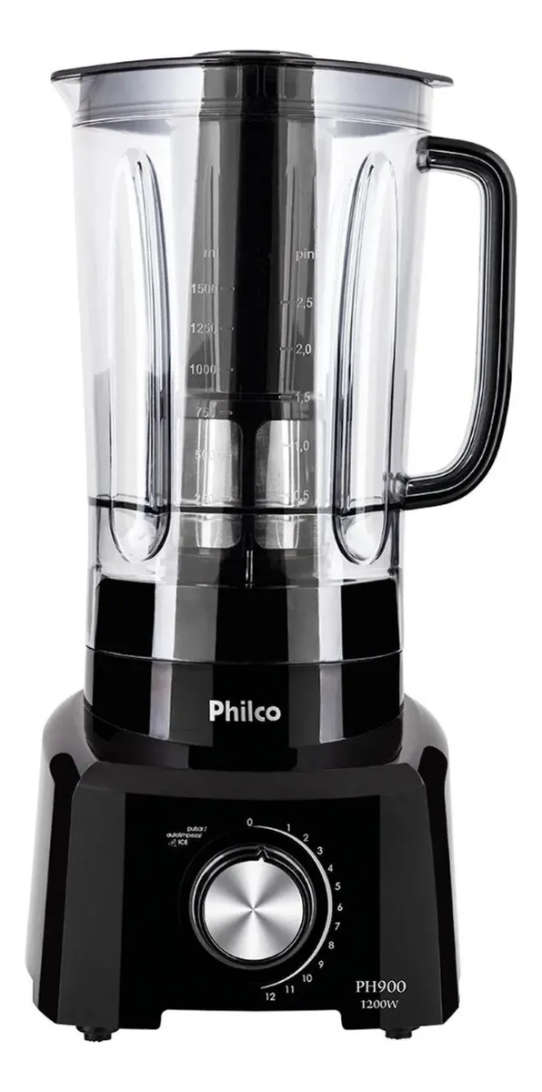Liquidificador Philco 1200W 3L 12 Velocidades Preto 220v (avaria) - 1