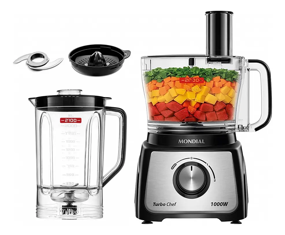 Multiprocessador Turbo Chef 3 em 1 Mondial Preto127v ( avaria,semi-novo) - 3