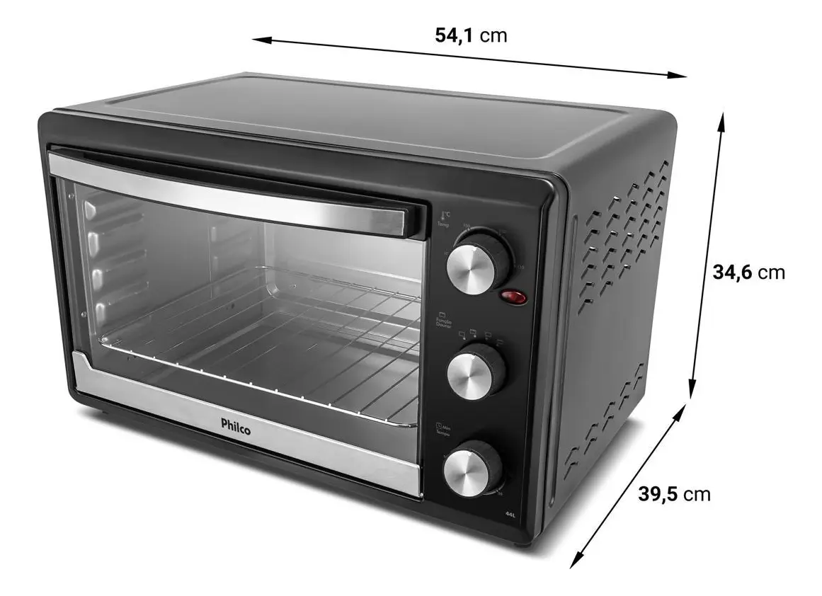 Forno Elétrico Philco 44L Preto Dupla Resistência 220v ( avaria) - 1