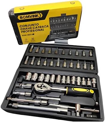 Kit Jogo De Chave Catraca Soquetes 46 Peças Profissional - 1