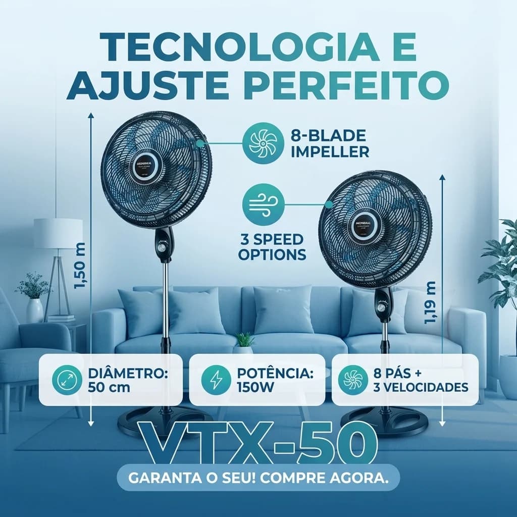 Ventilador Mondial Super Turbo Coluna 50cm (OUTLET) - 1