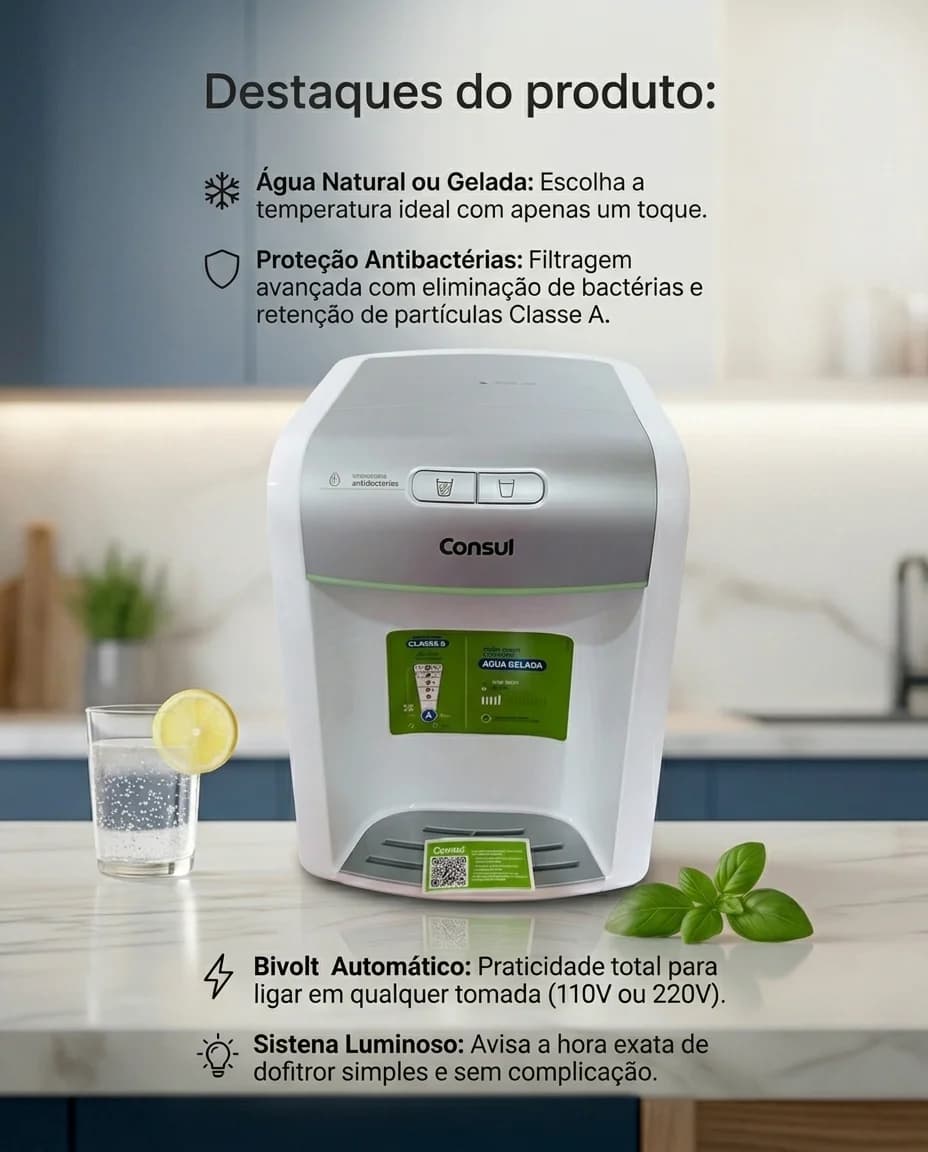 FILTRO PURIFICADOR DE ÁGUA CONSUL NATURAL E GELADA - 1