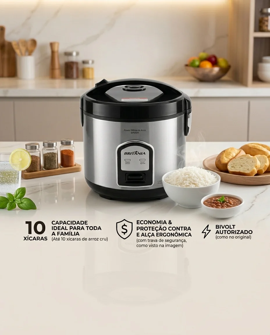 PANELA DE ARROZ BRITÂNIA 110V - 10 XÍCARAS - 1