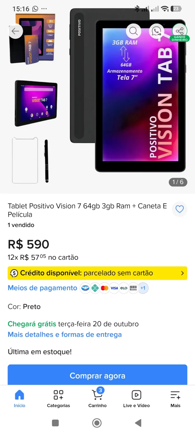 TABLET POSITIVO VISION TAB 7 - 1