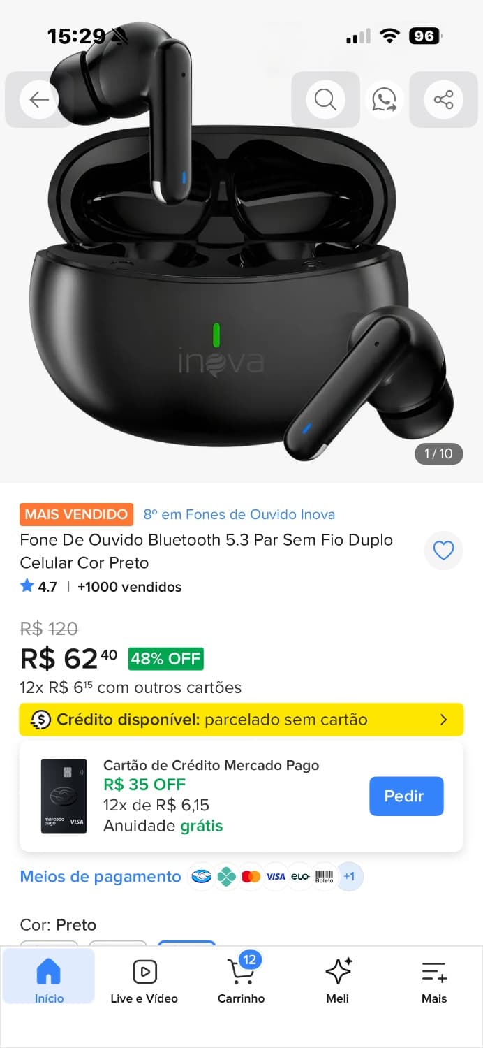 Fone de ouvido TWS - 2