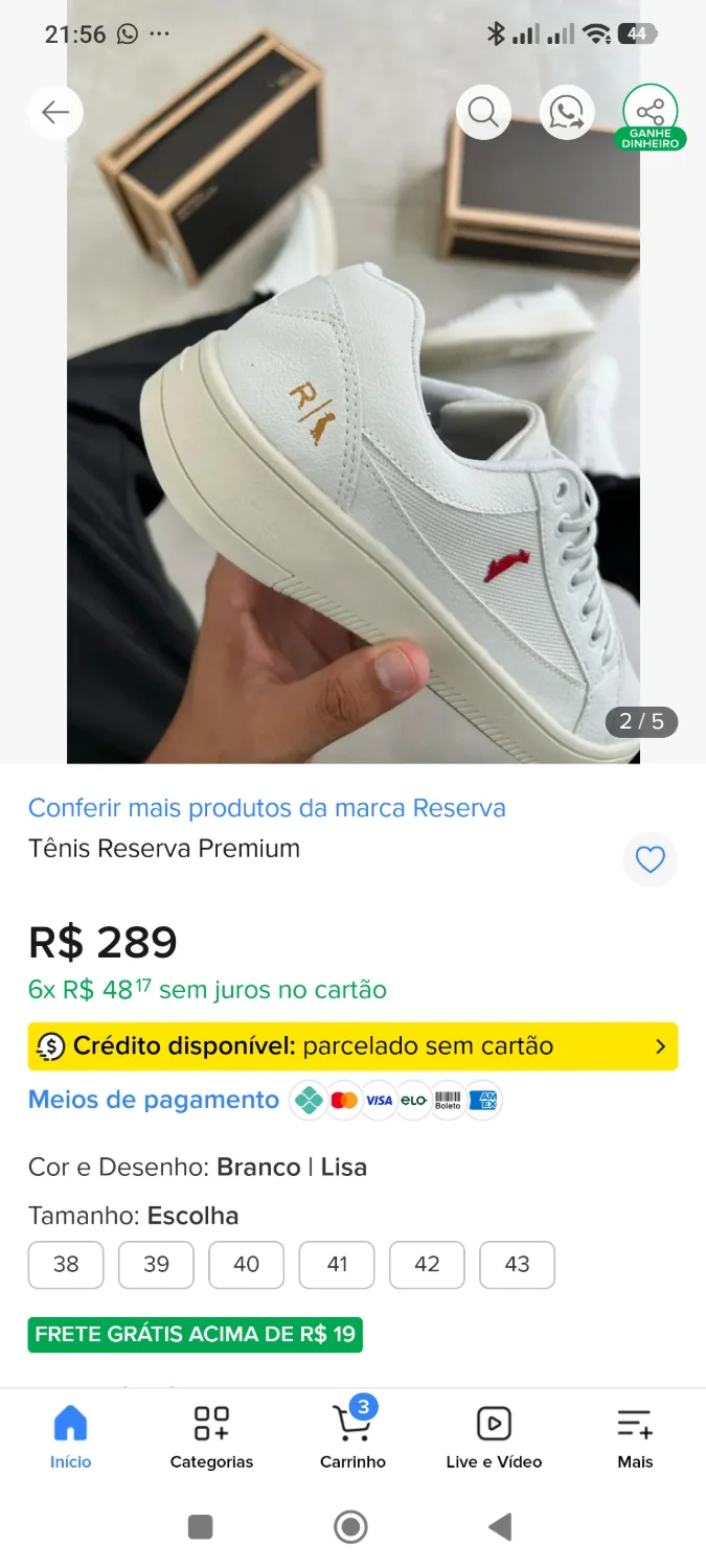 Tênis Reserva Premium n° 43 - 2