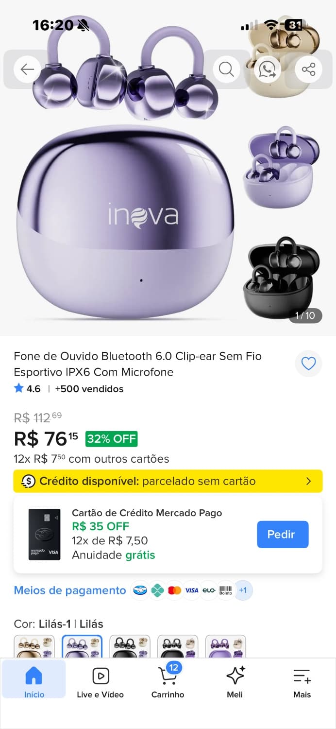 Fone de ouvido Inova - 1