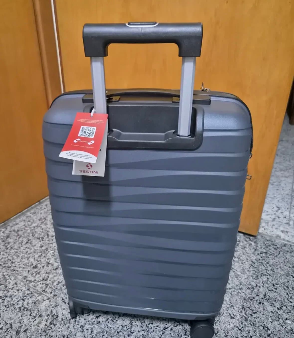Mala de Bordo Sestini Basic 20 Rígida em Polipropileno Azul - 1