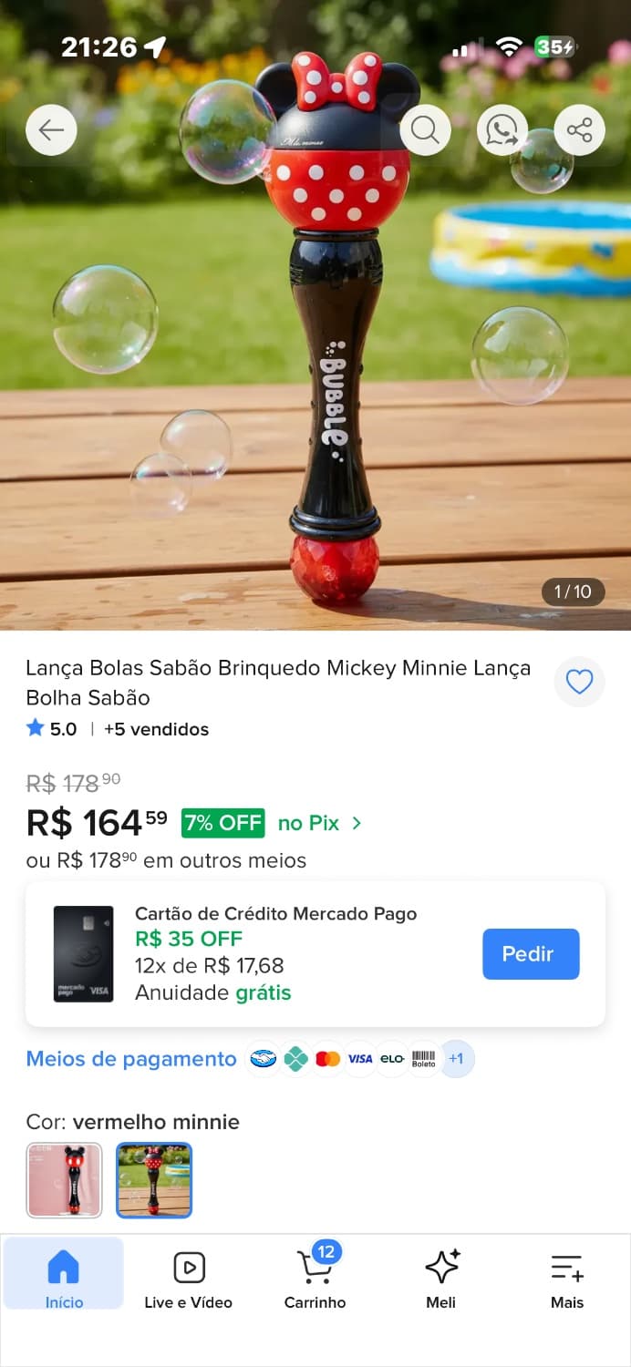 Minnie Lança Bolha Sabão - 2