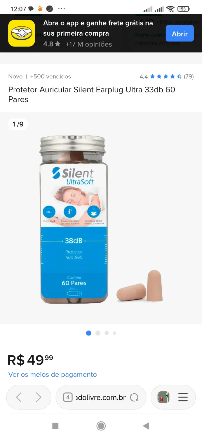 Protetor Auricular Silent Earplug Ultra 33db 60 Pares - 2