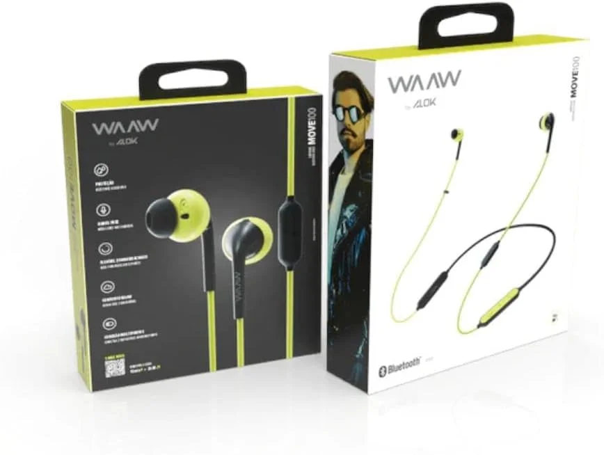 Fone De Ouvido Esportivo Bluetooth Waaw By Alok Move 100ebs Cor Preto E Verde Cor Da Luz Verde - 1