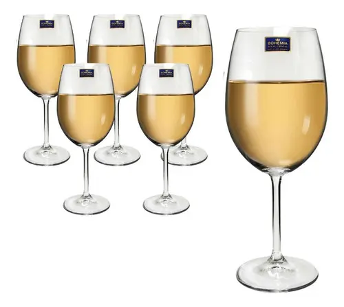 Jogo 6 Taças Bohemia Cristal Eco Titanium Vinho Branco 350ml Transparente - 2