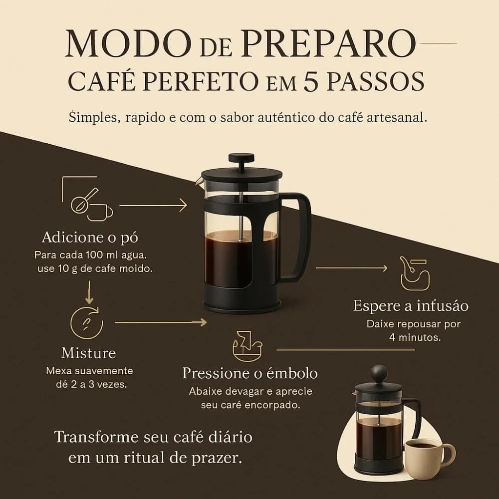 Cafeteira Prensa Francesa 350 Ml Em Vidro - 2