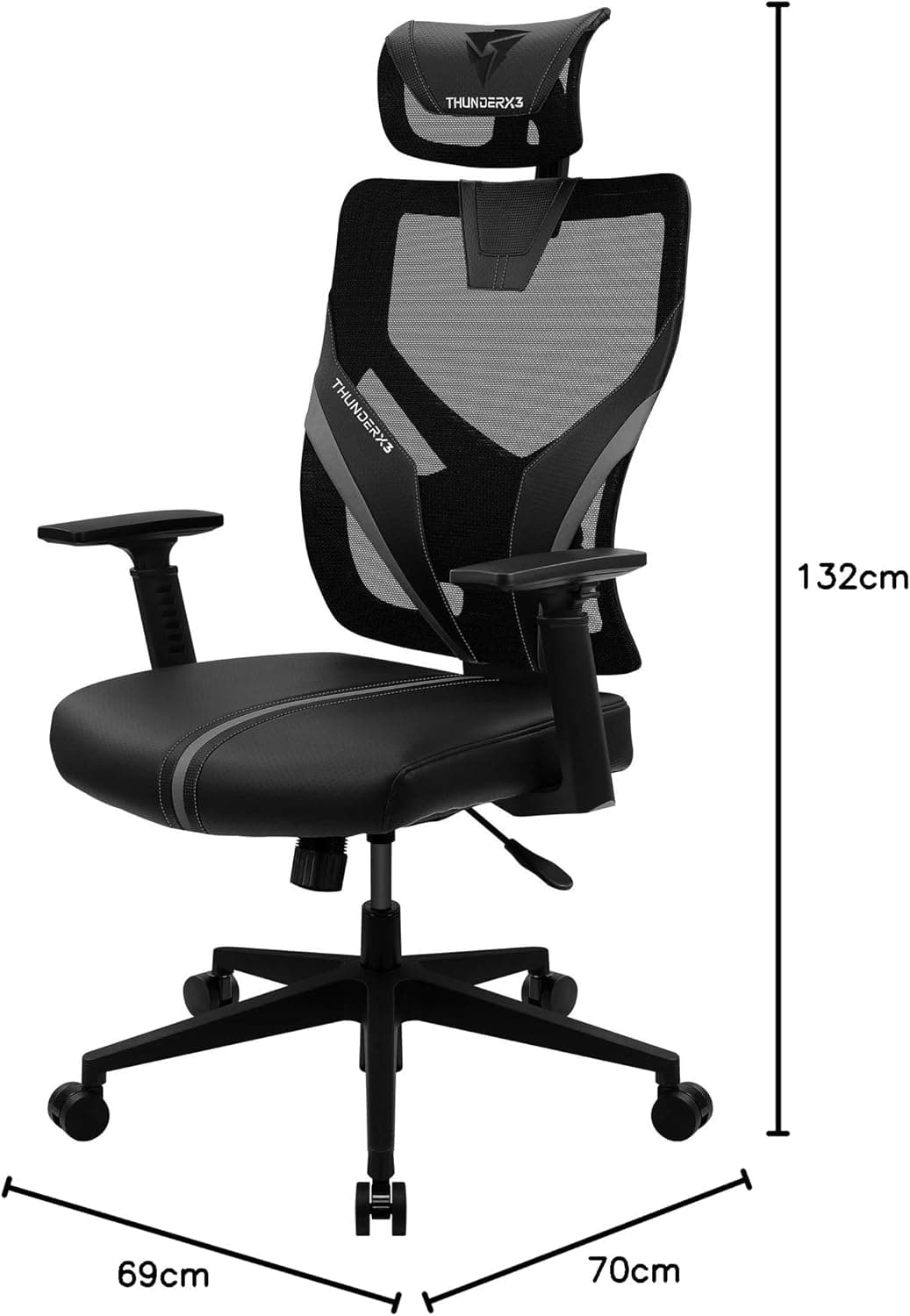 ThunderX3, Cadeira Ergonomic, YAMA1BK, Preto - 5