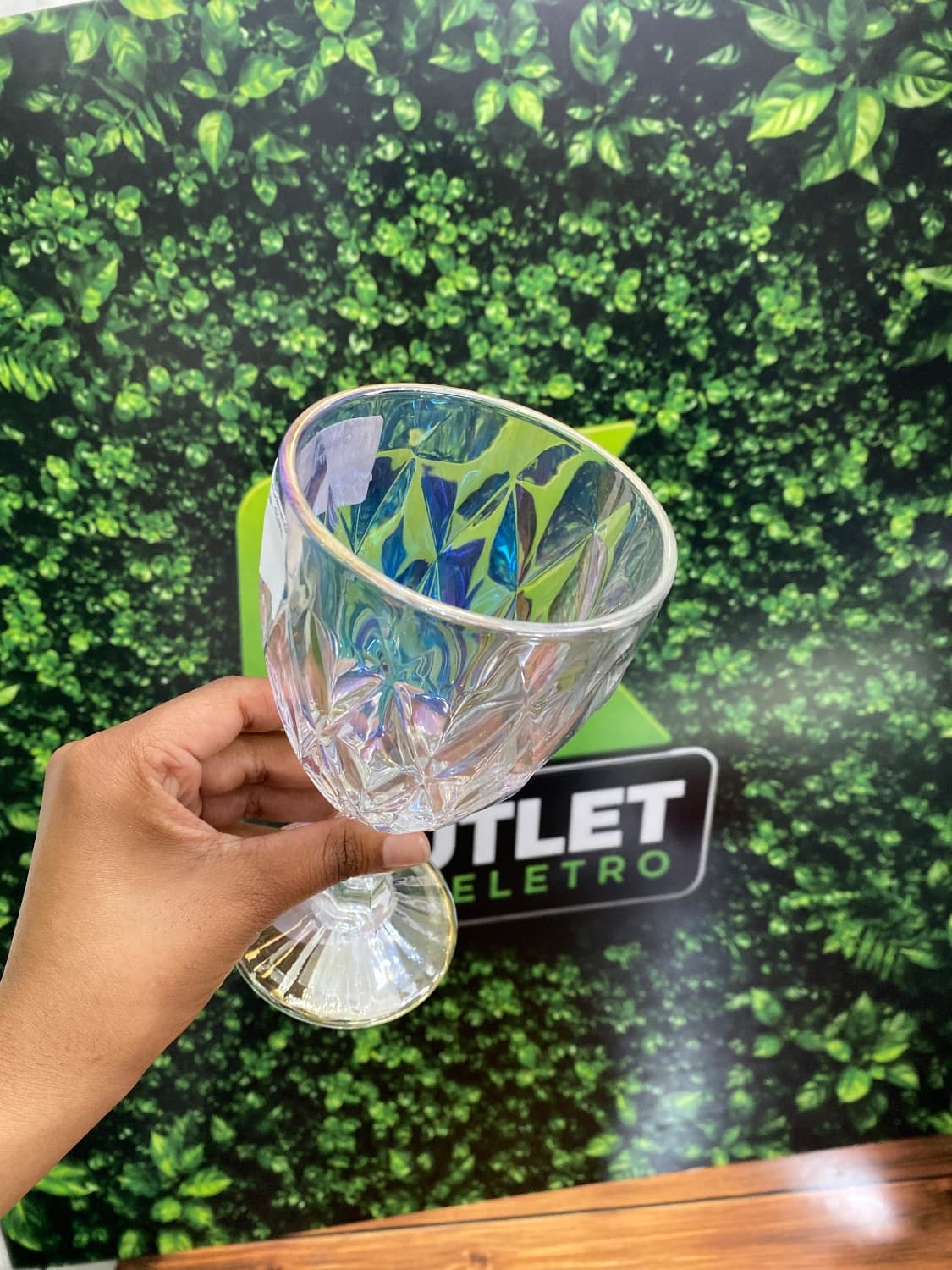 Taça Vidro Decorado Textura Diamante Grossa 330 Ml Cor Raibow - Efeito Colorido - 3