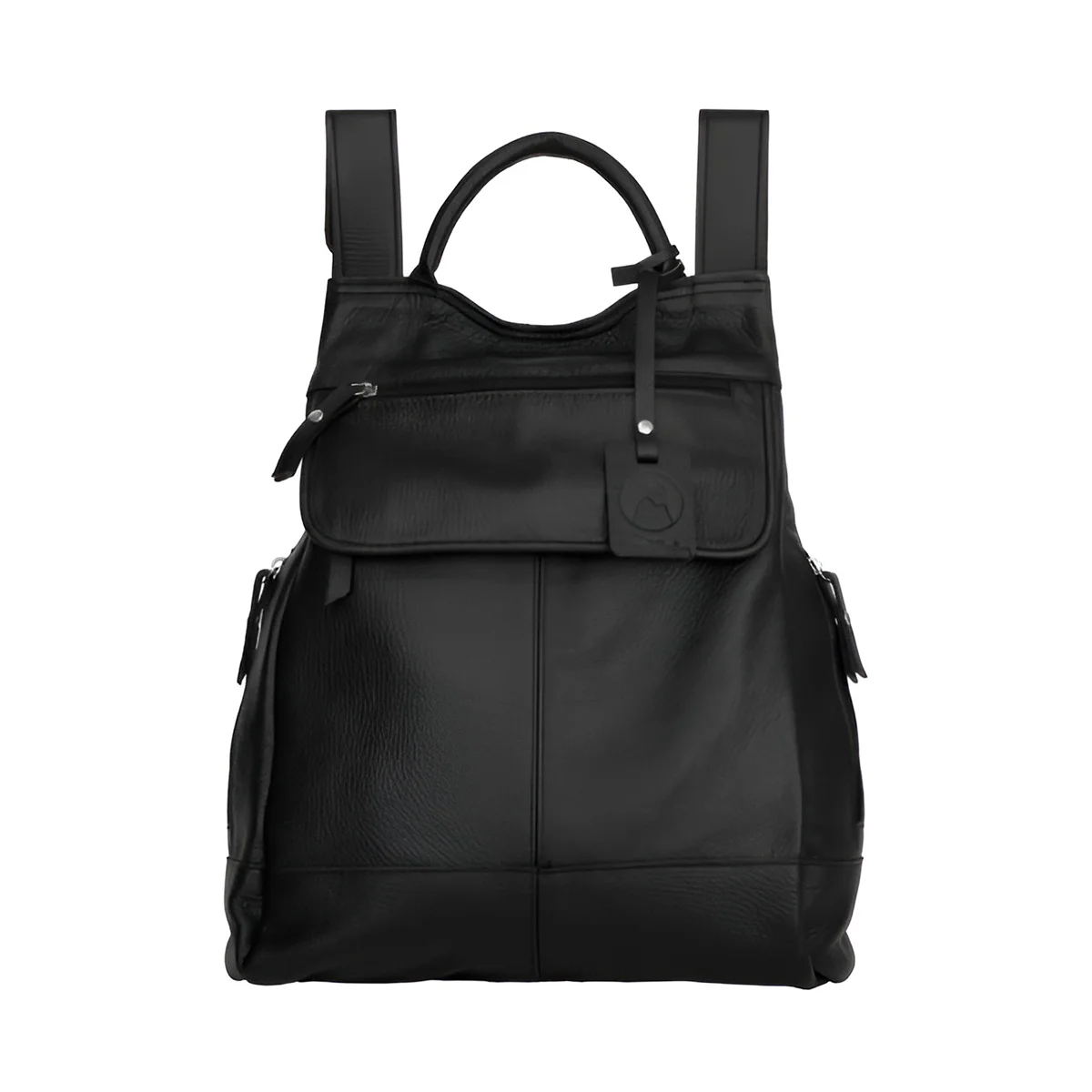 Mochila de Couro Legítimo Modelo Malu Resistente Confortável Modelo:Preto - 1