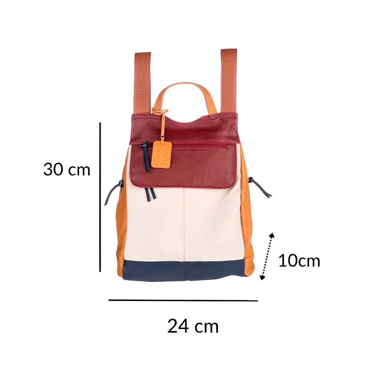 Mochila de Couro Legítimo Modelo Malu Resistente Confortável - 3
