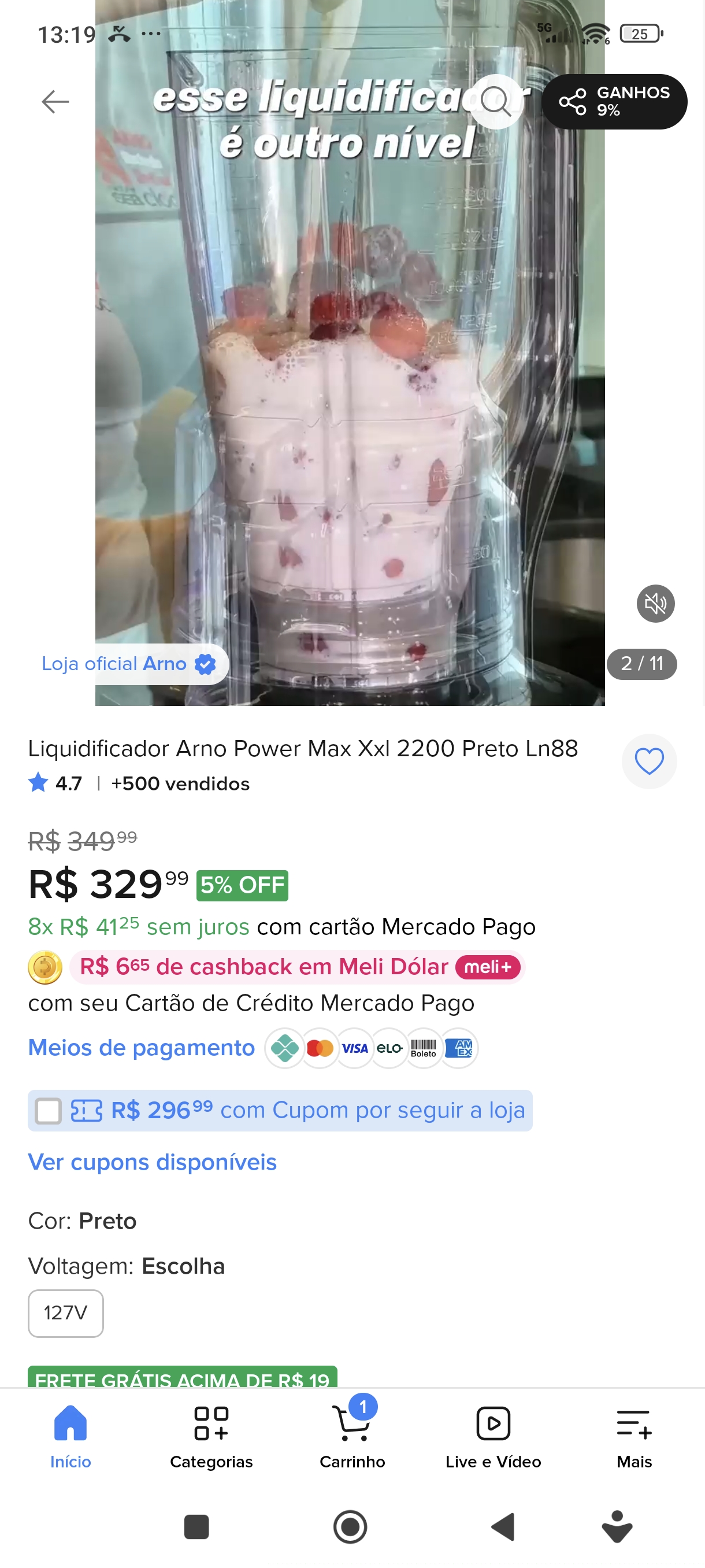 : Liquidificador Arno Power Max Xl 2200 Preto LN88 - 1