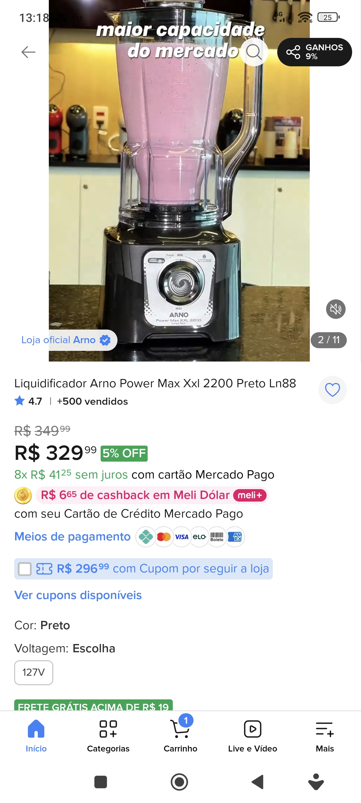 : Liquidificador Arno Power Max Xl 2200 Preto LN88 - 2