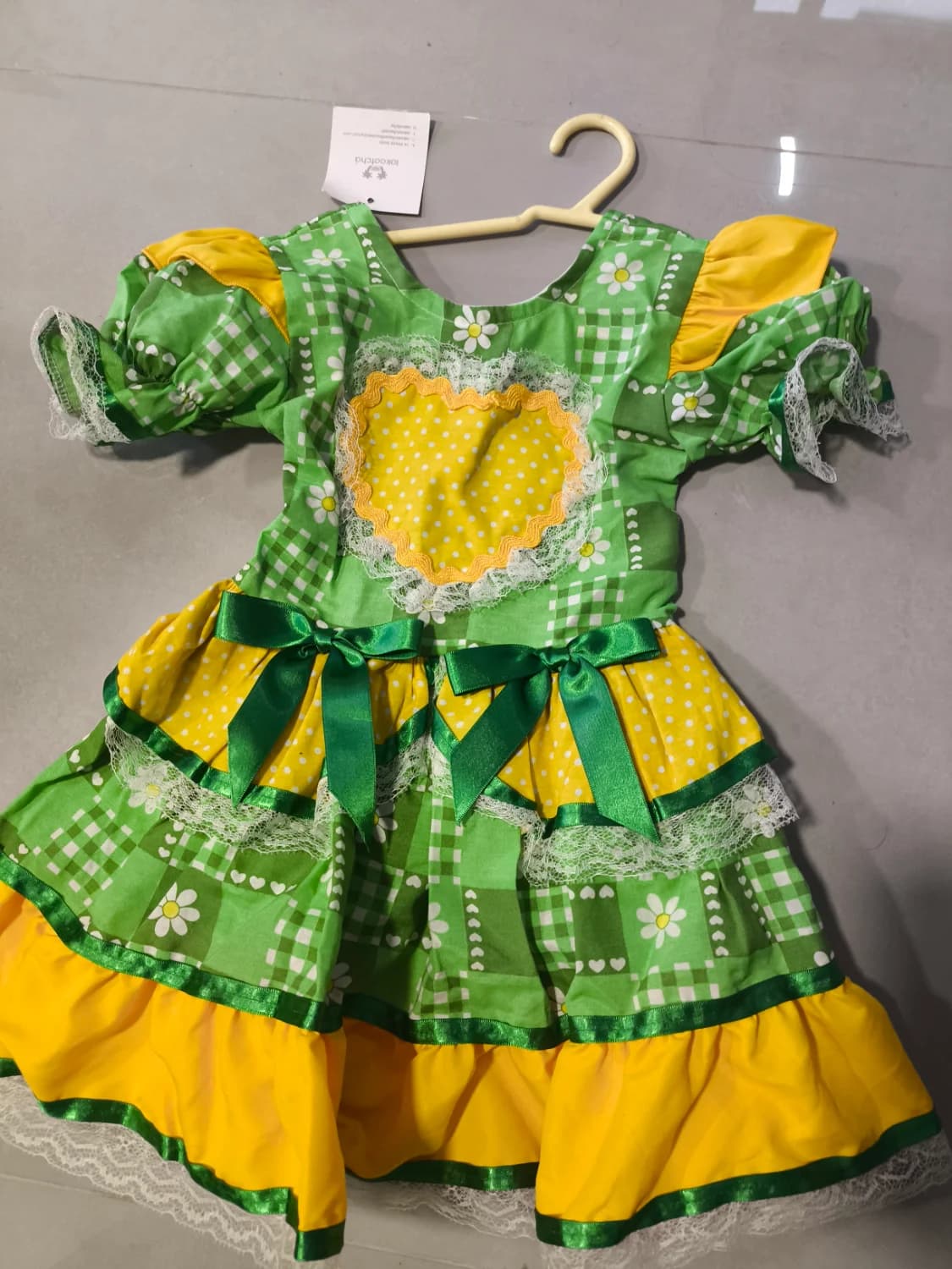 Vestido Junino Infantil Brasil Copa do Mundo - 3