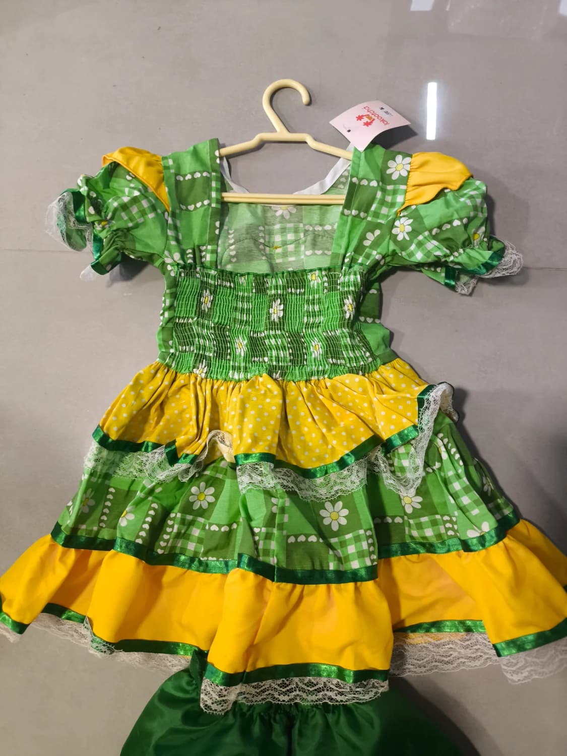 Vestido Junino Infantil Brasil Copa do Mundo - 1