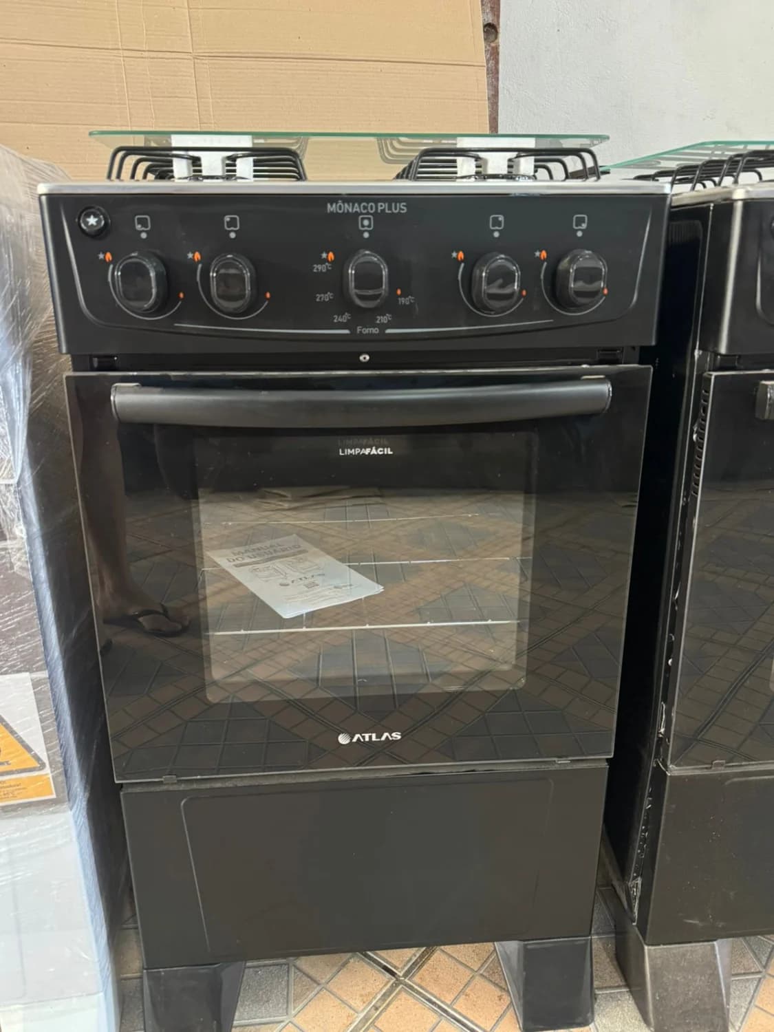 Fogão Atlas Mônaco Plus 4 Bocas com Mesa Inox e Acendimento Automático Bivolt Preto - 3