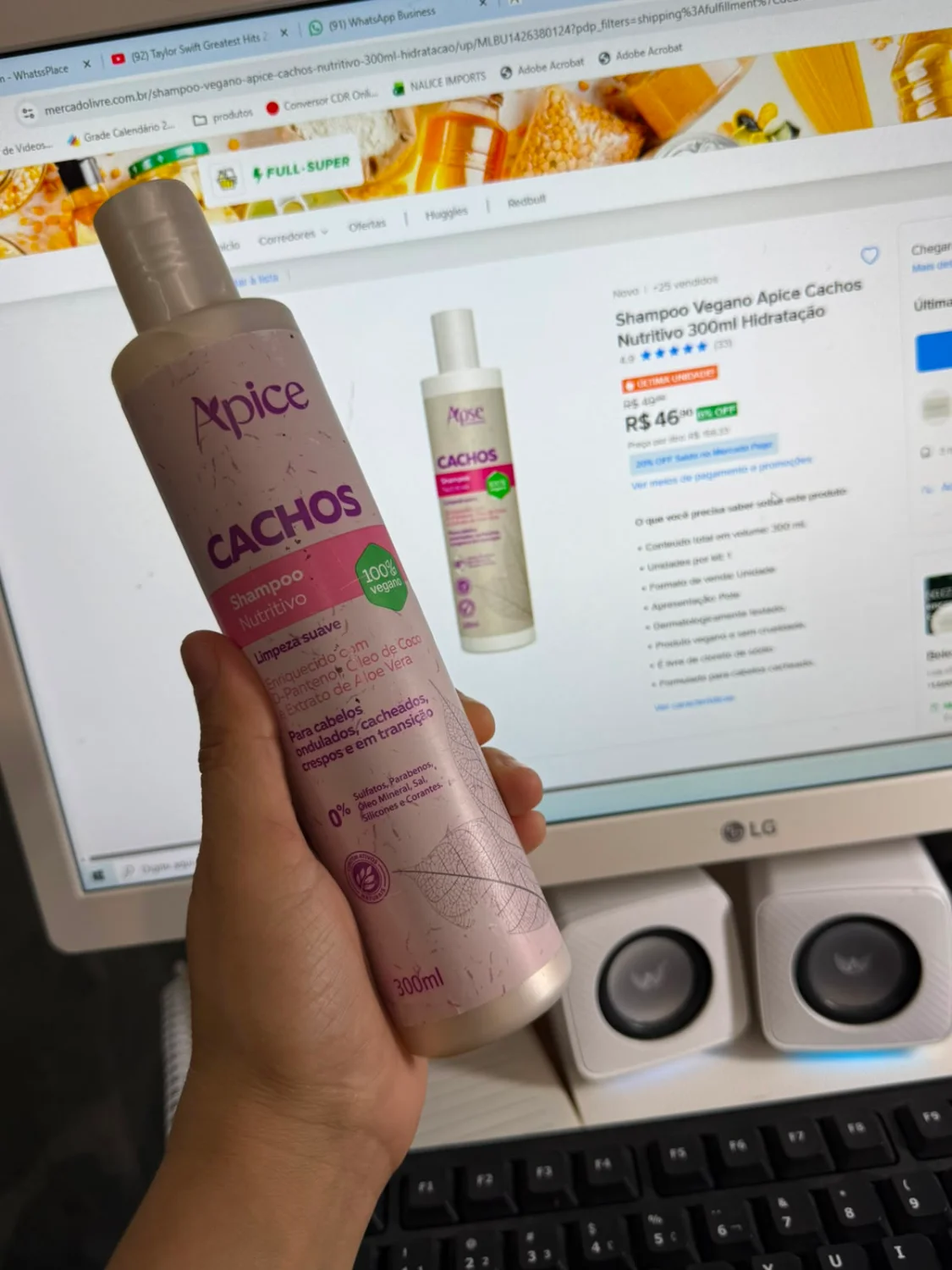 Ápice Shampoo vegano Cachos Nutritivo 300 ml - 1