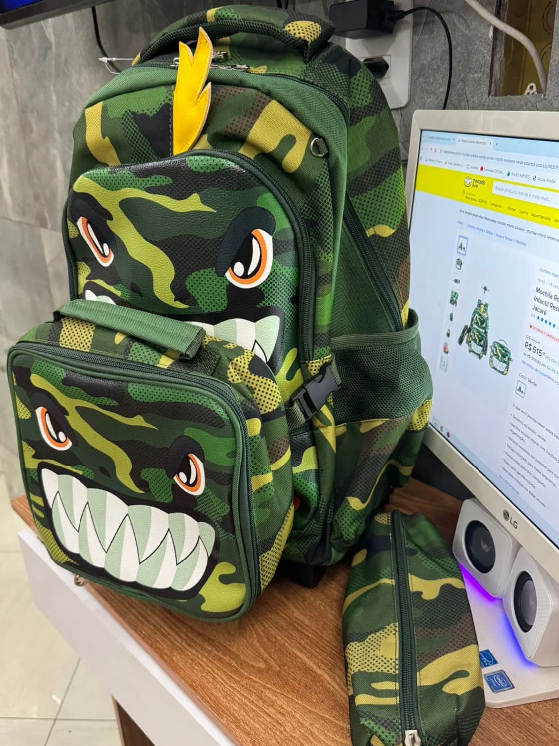 Kit Mochila de Rodinha Menino Escolar Infantil Resistente Jasminestar - 5