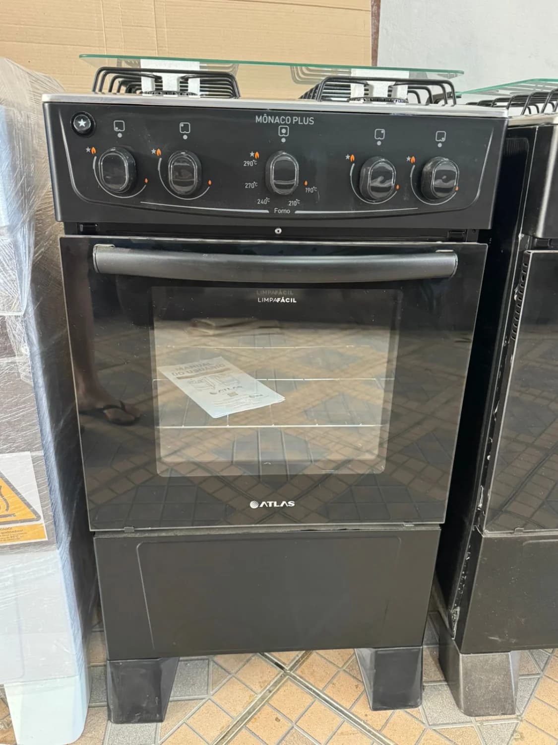 Fogão Atlas Mônaco Plus 4 Bocas com Mesa Inox e Acendimento Automático Bivolt Preto - 2