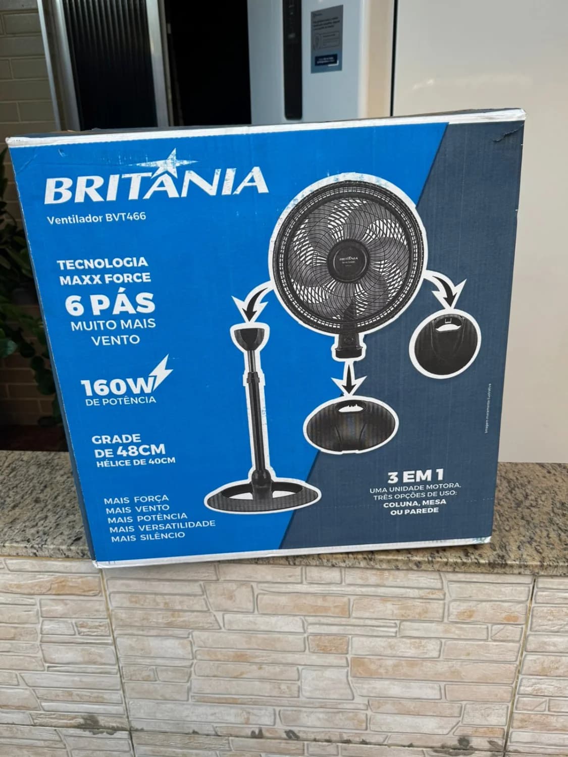 Ventilador 3em1 Coluna/Mesa/Parede Britânia Bvt466 Maxx Force 160w Preto - 2