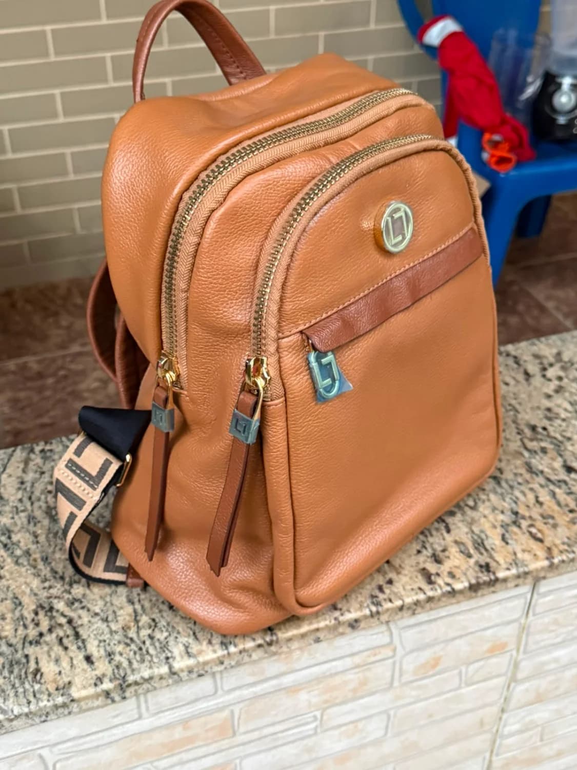 Mochila Em Couro Legítimo Luz Da Lua - 5