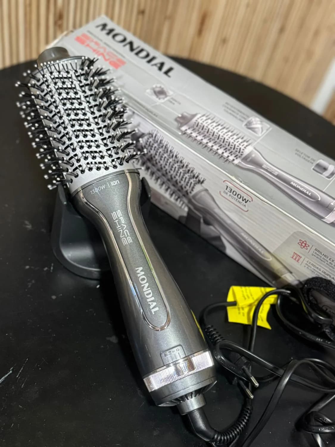 Escova secadora mondial space shine 1300w grafite bivolt - 2