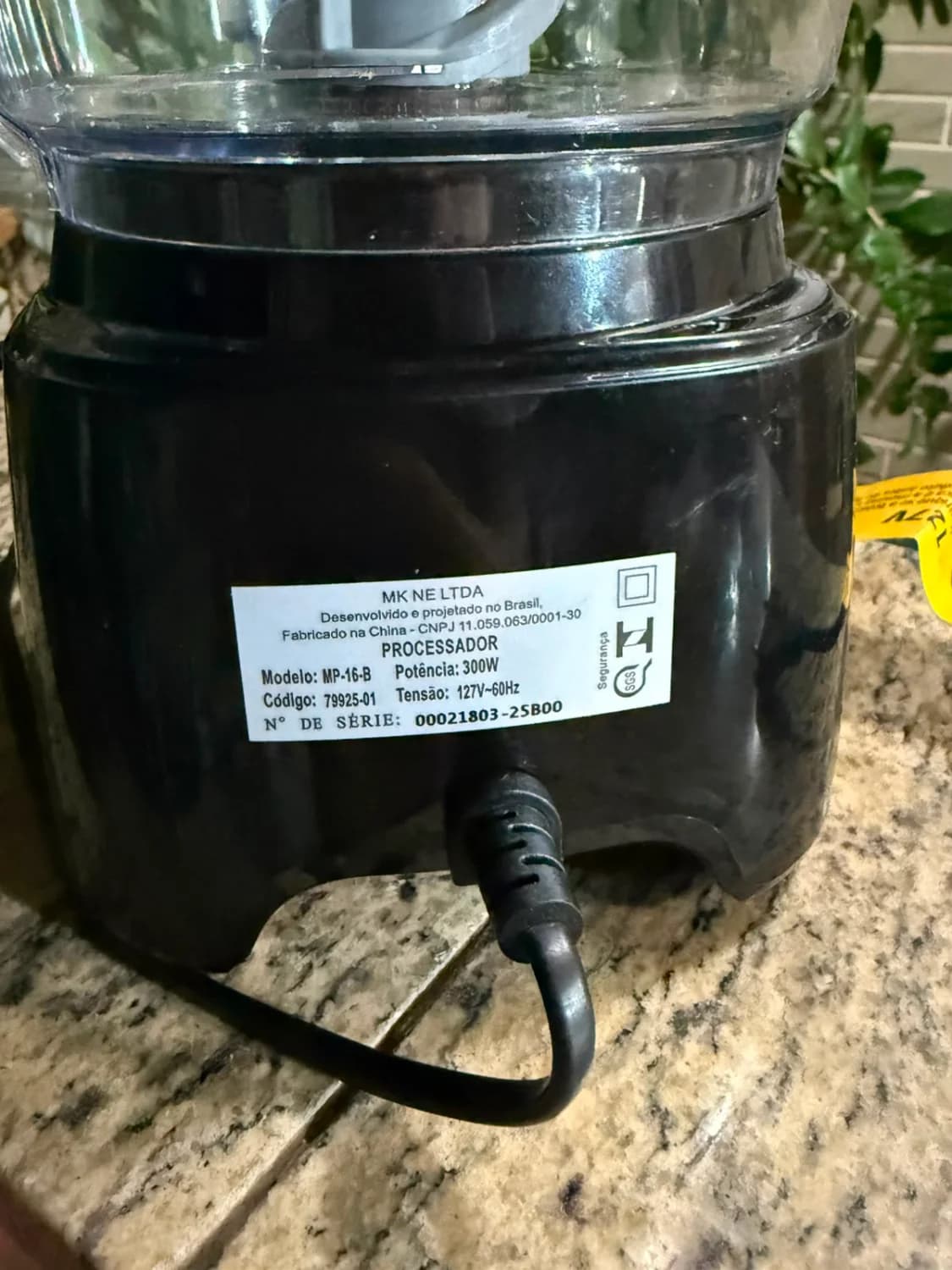Mini Processador Turbo Mp-16 300w Cor Preto Mondial - 127v - 4