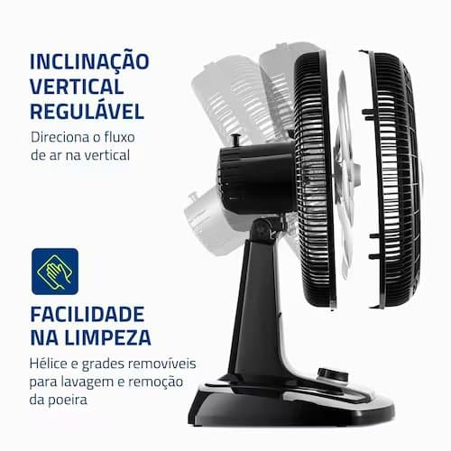 Ventilador de Mesa Mondial Super Turbo VTX-50-8P 50 cm 8 Pás 3 Velocidades - 3