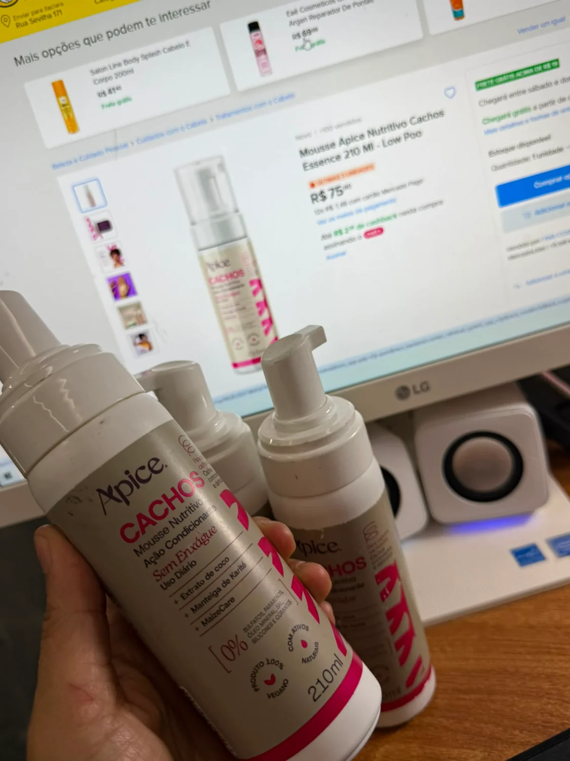 Mousse Nutritivo Cachos Essence 210 Ml - Low Poo Apice ( sem tampa) - 1