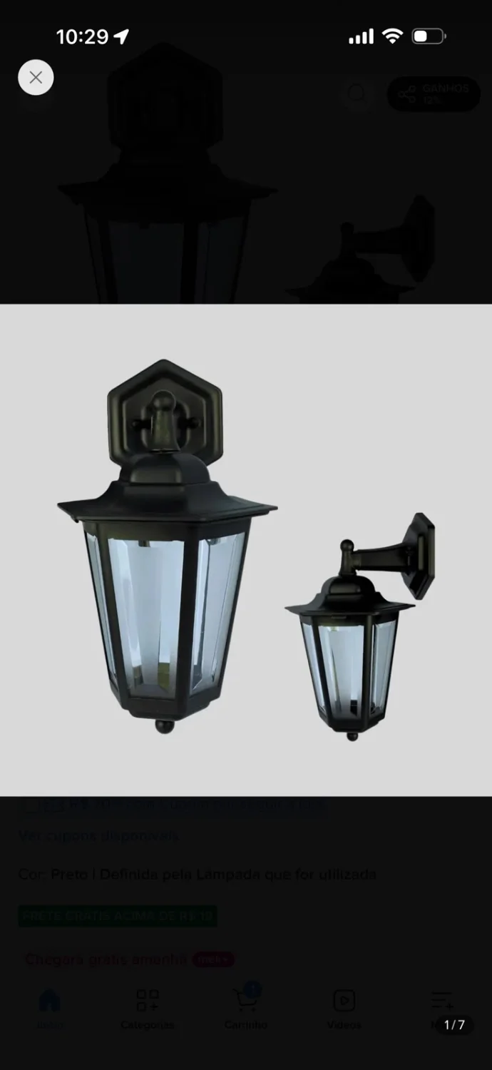 Lustre preto. - 2