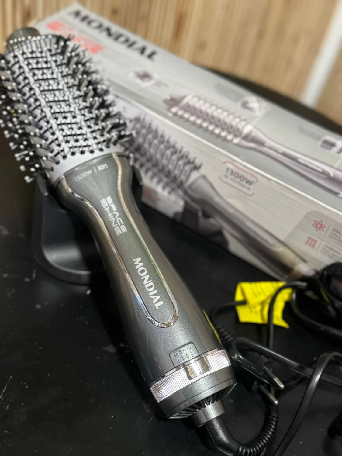 Escova secadora mondial space shine 1300w grafite bivolt - 4