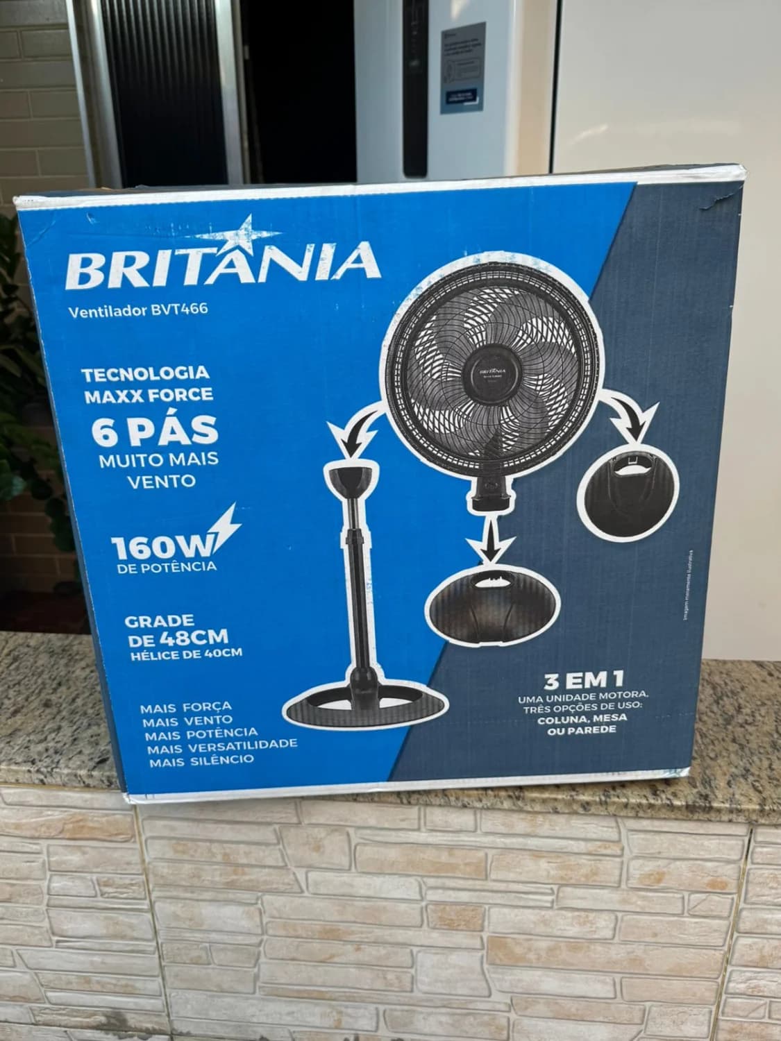 Ventilador 3em1 Coluna/Mesa/Parede Britânia Bvt466 Maxx Force 160w Preto - 3
