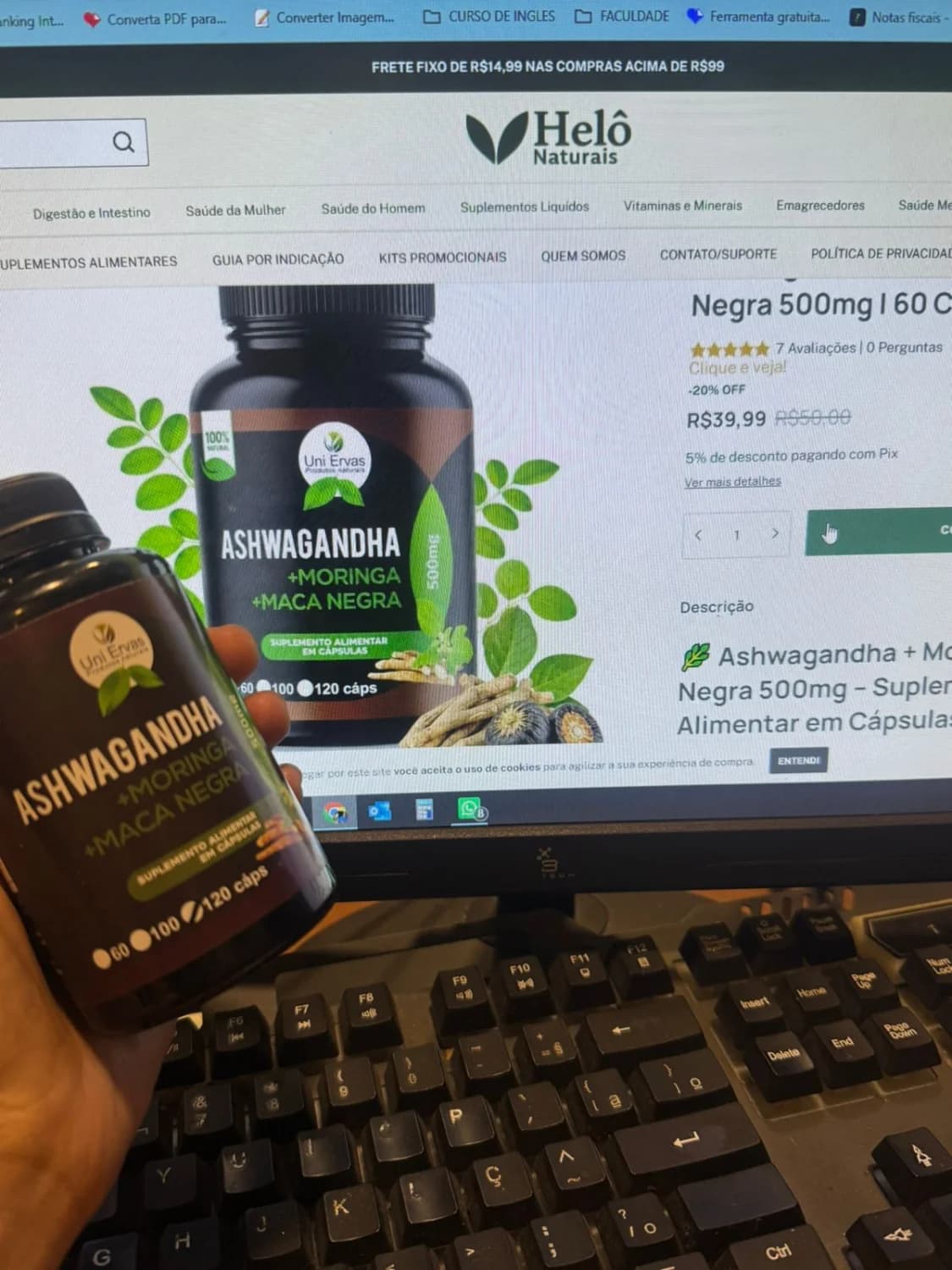 Ashwagandha + Moringa + Maca Negra 500mg | 60 Cápsulas - 1