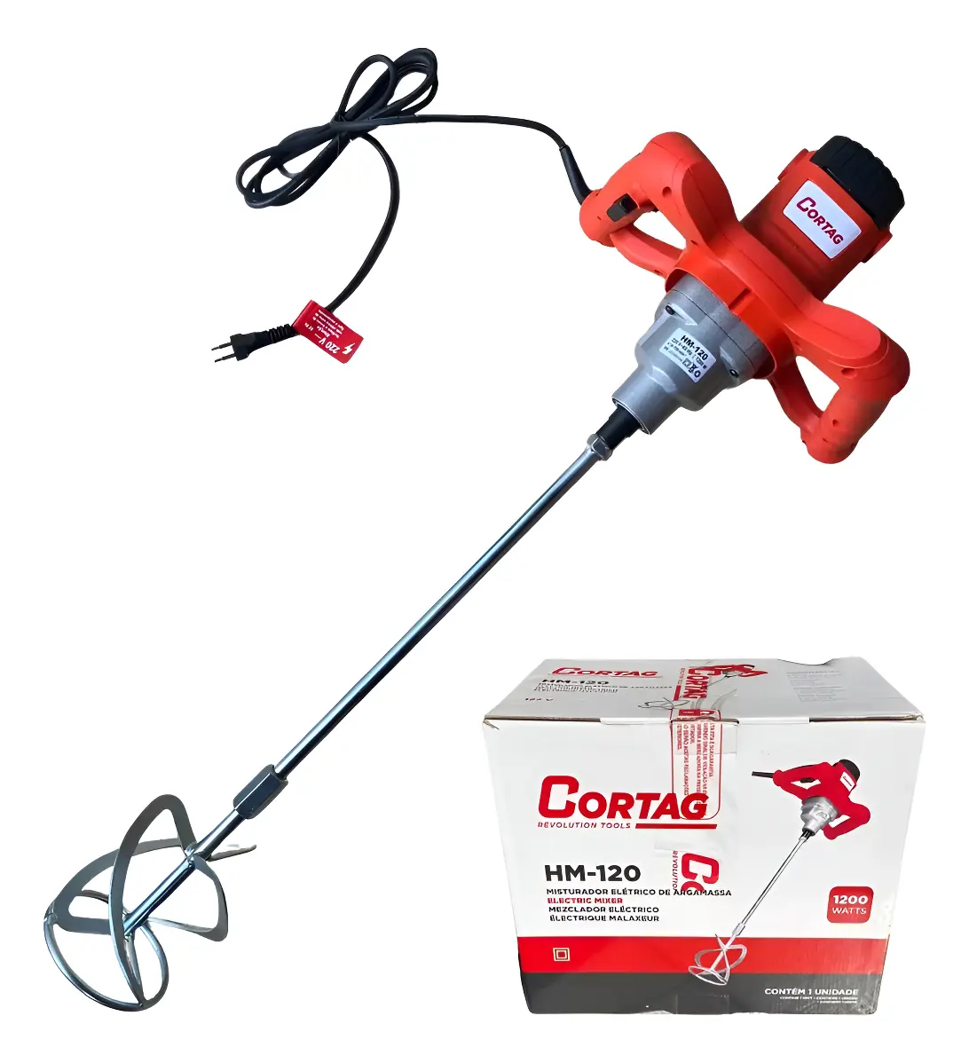 Misturador Elétrico De Argamassa E Tinta Hm120 - Cortag 220v - 1